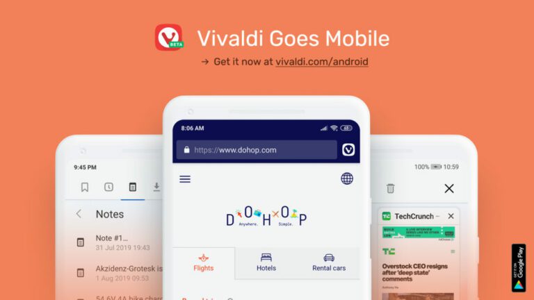 Beta Version of Vivaldi Browser is now available for Android