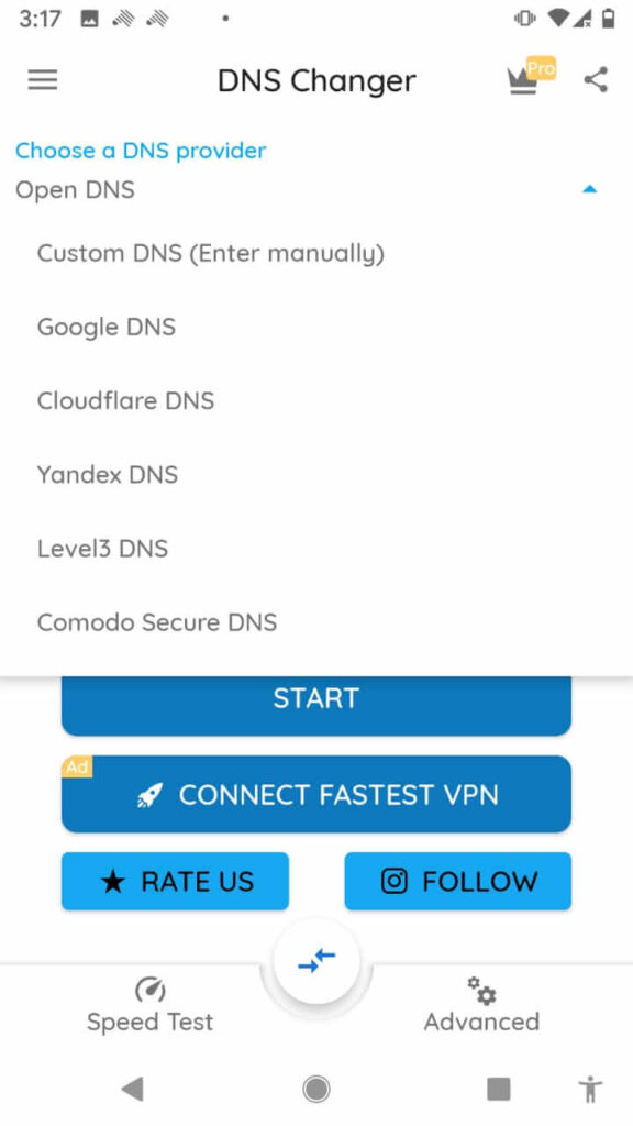DNS Changer for android